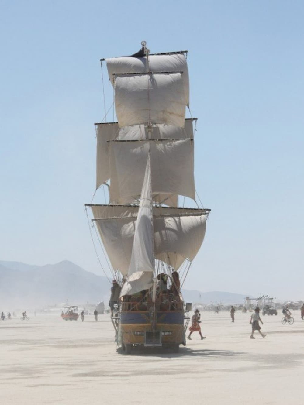 A pirate ship in the dust