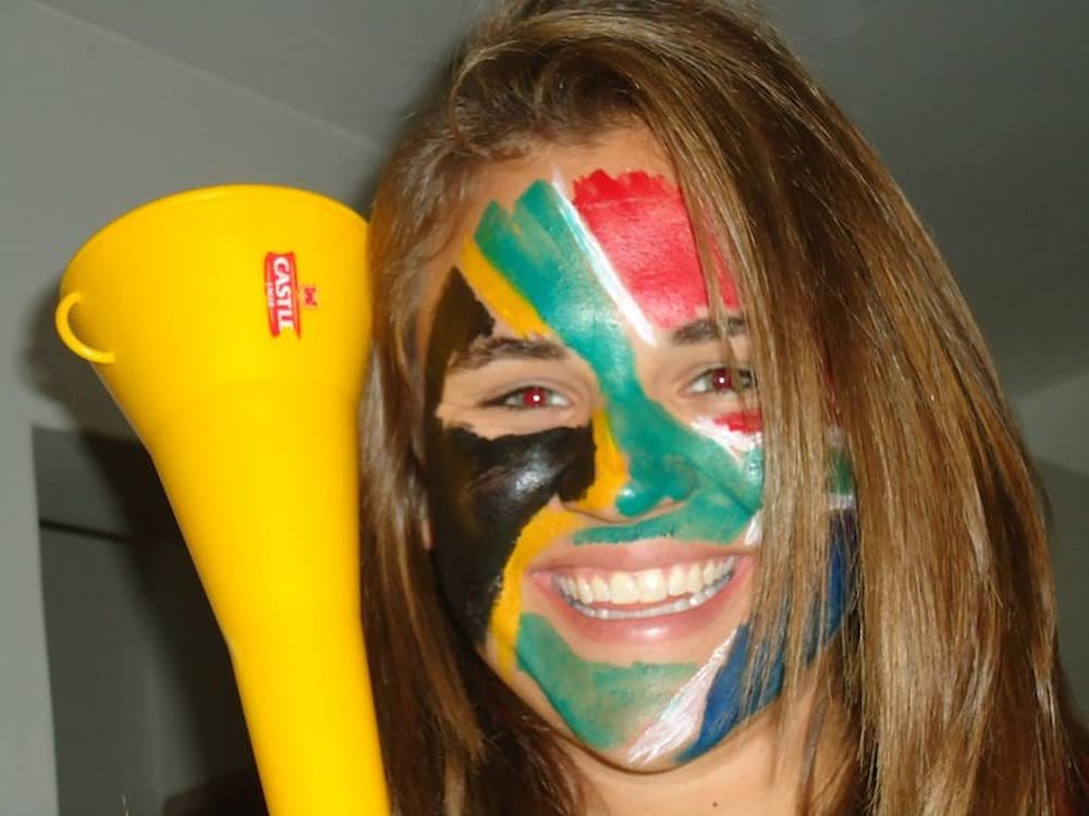 Getting ready to cheer South Africa in the World Cup