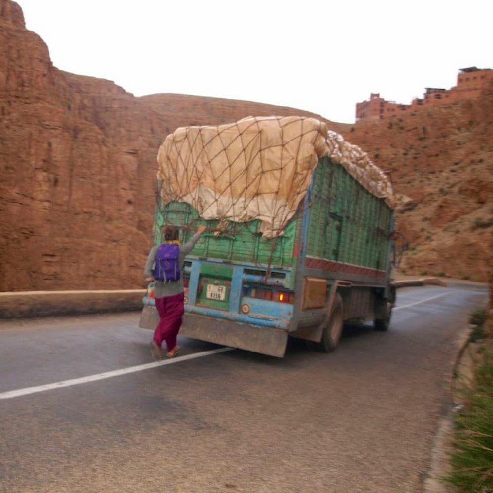 Hitching a ride in Morocco