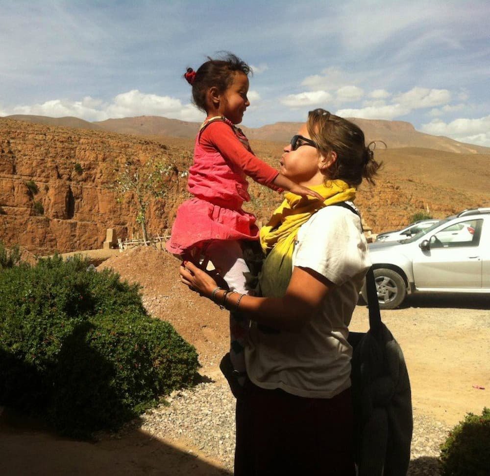 Tarah playing with her host sister in Morocco