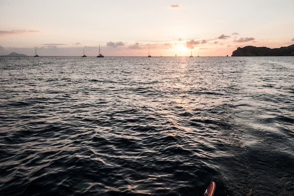 Boats at sunset