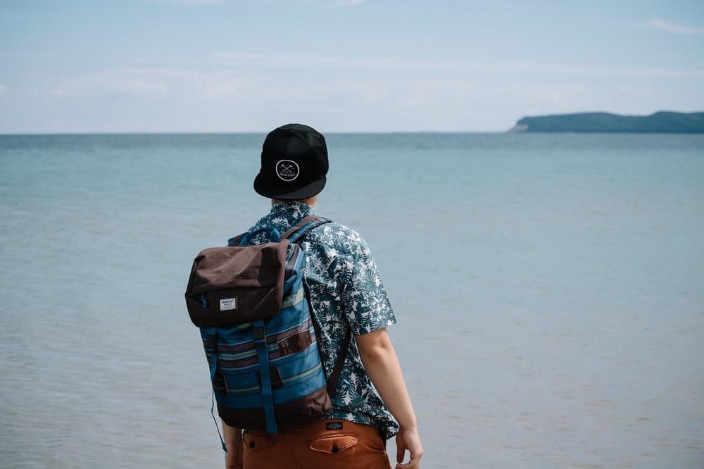 Guy wearing a backpack