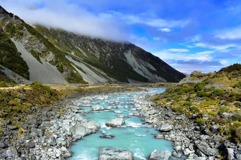 Hooker River view from the first suspension bridge