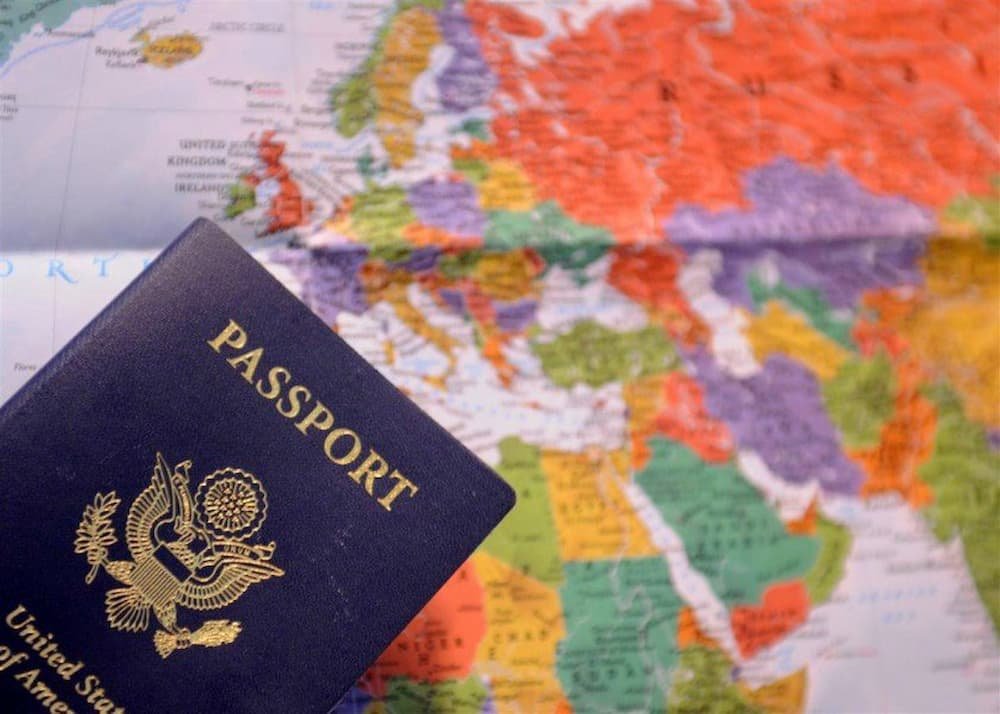 Passport and map