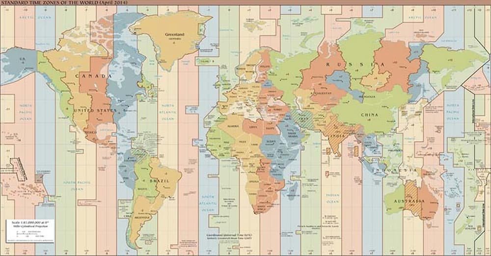 World Time Zones Map