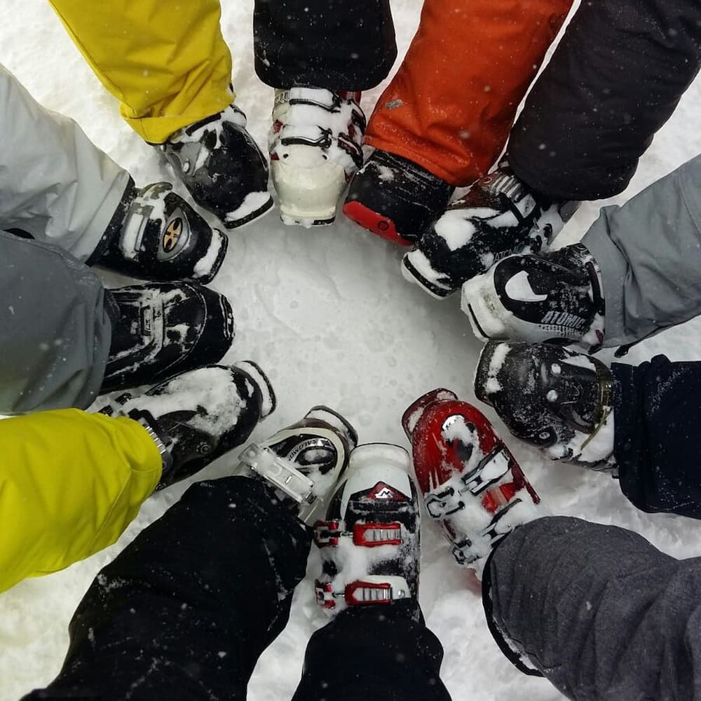 Circle of ski boots