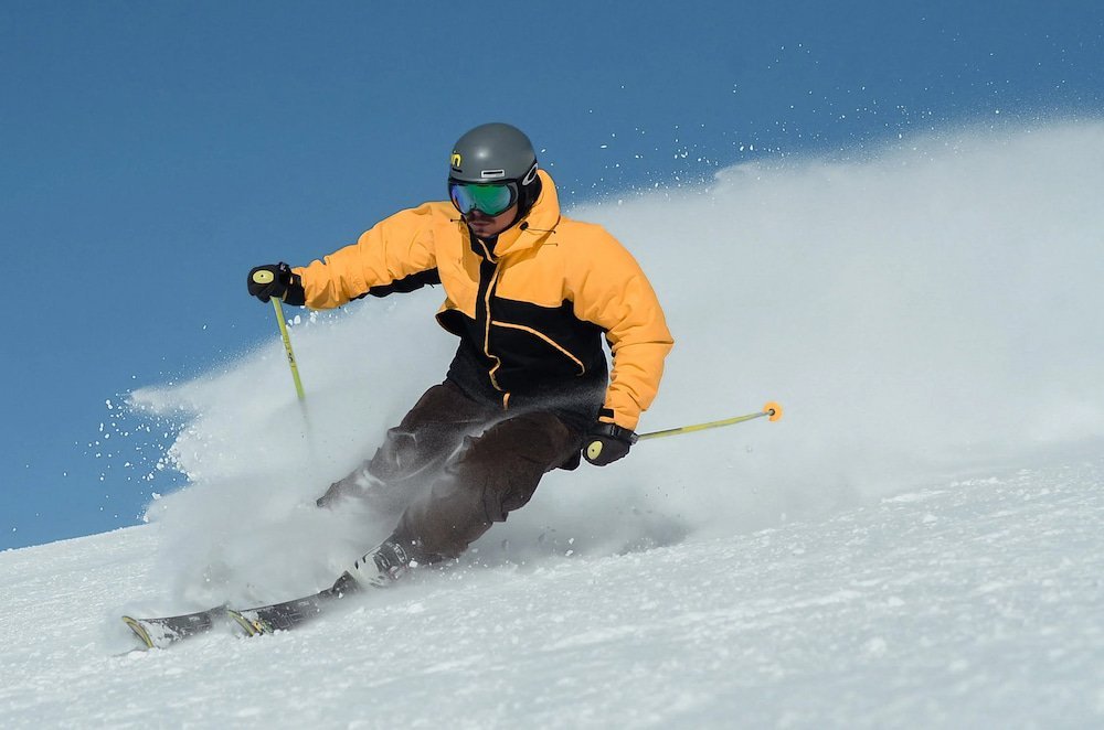 Skier with Oakley ski goggles