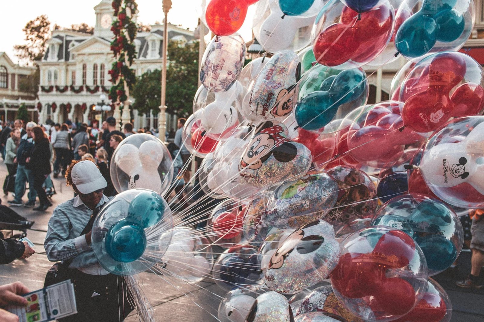 Lady with balloons