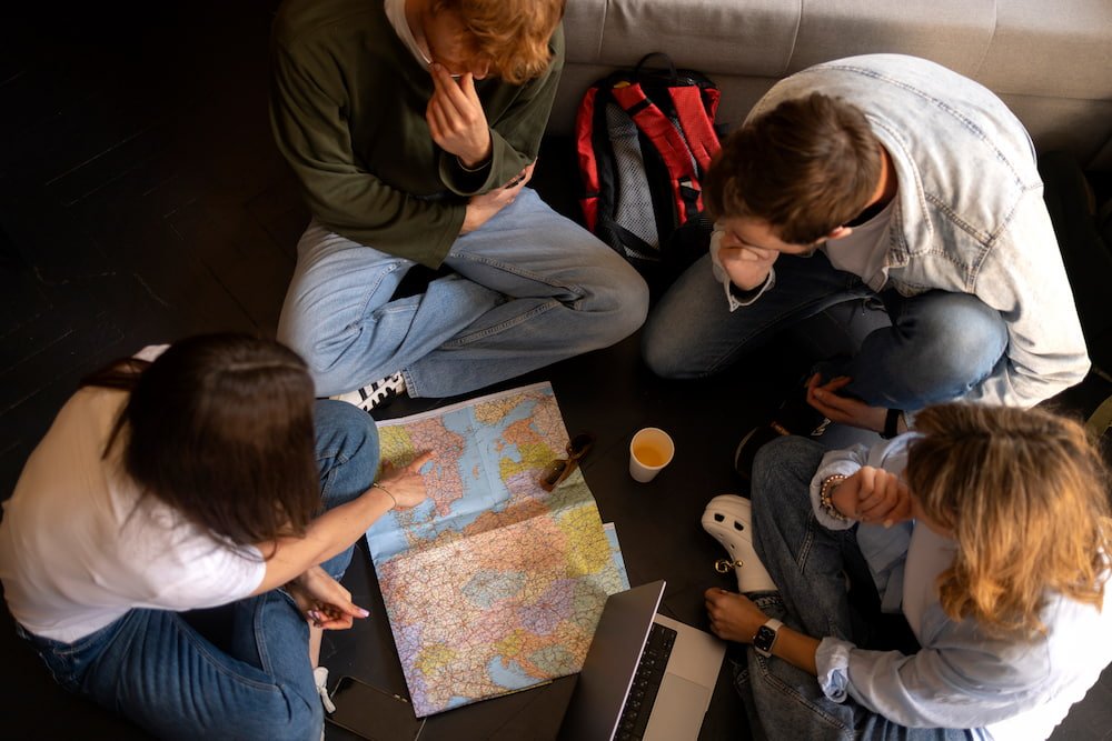 Friends planning together