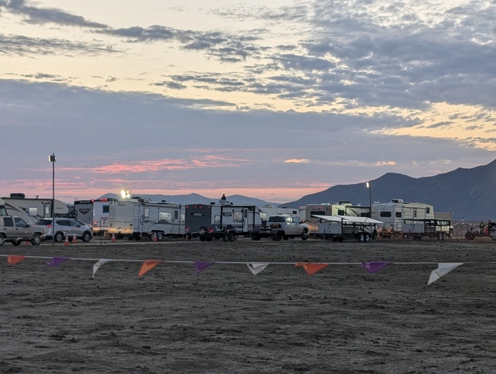 Caravans at their campsite